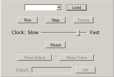 The virtual machine control panel